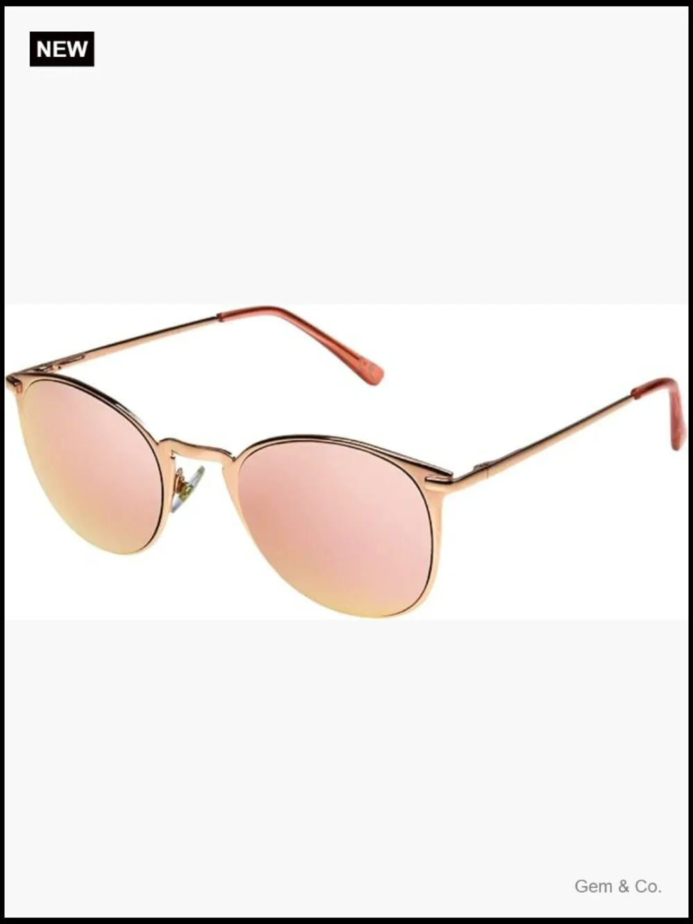 Round Metal Frame Sunglasses with Scratch Resistant Lenses UV Protection 56mm